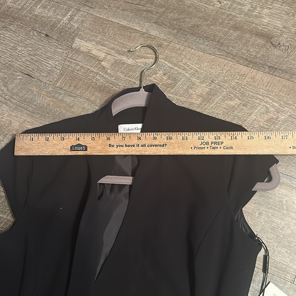 Calvin Klein Black Sheath Midi Dress V-Neck size 4 - Picture 11 of 14